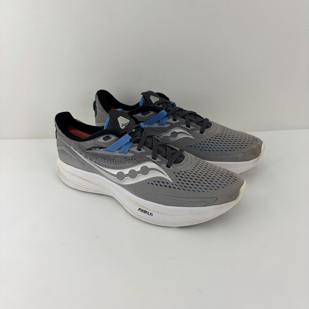 Saucony Men's Ride 15 Gray Blue Running Shoes Size 10 S20729-15 PWRRUN